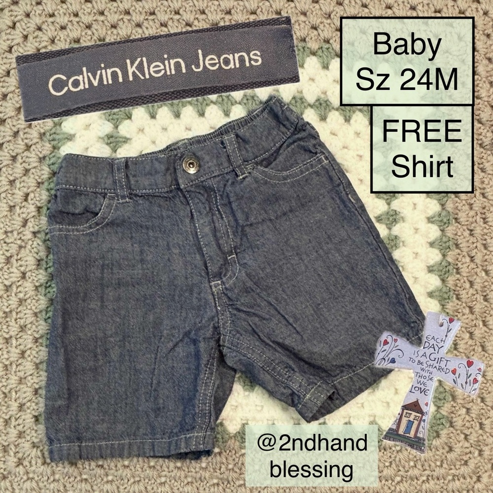Calvin Klein Baby Soft Denim Shorts Sz 24M,Blue Jean Shorts